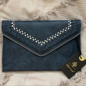 Francescia’s Moda Luxe Denim/Navy Blue Clutch Purse